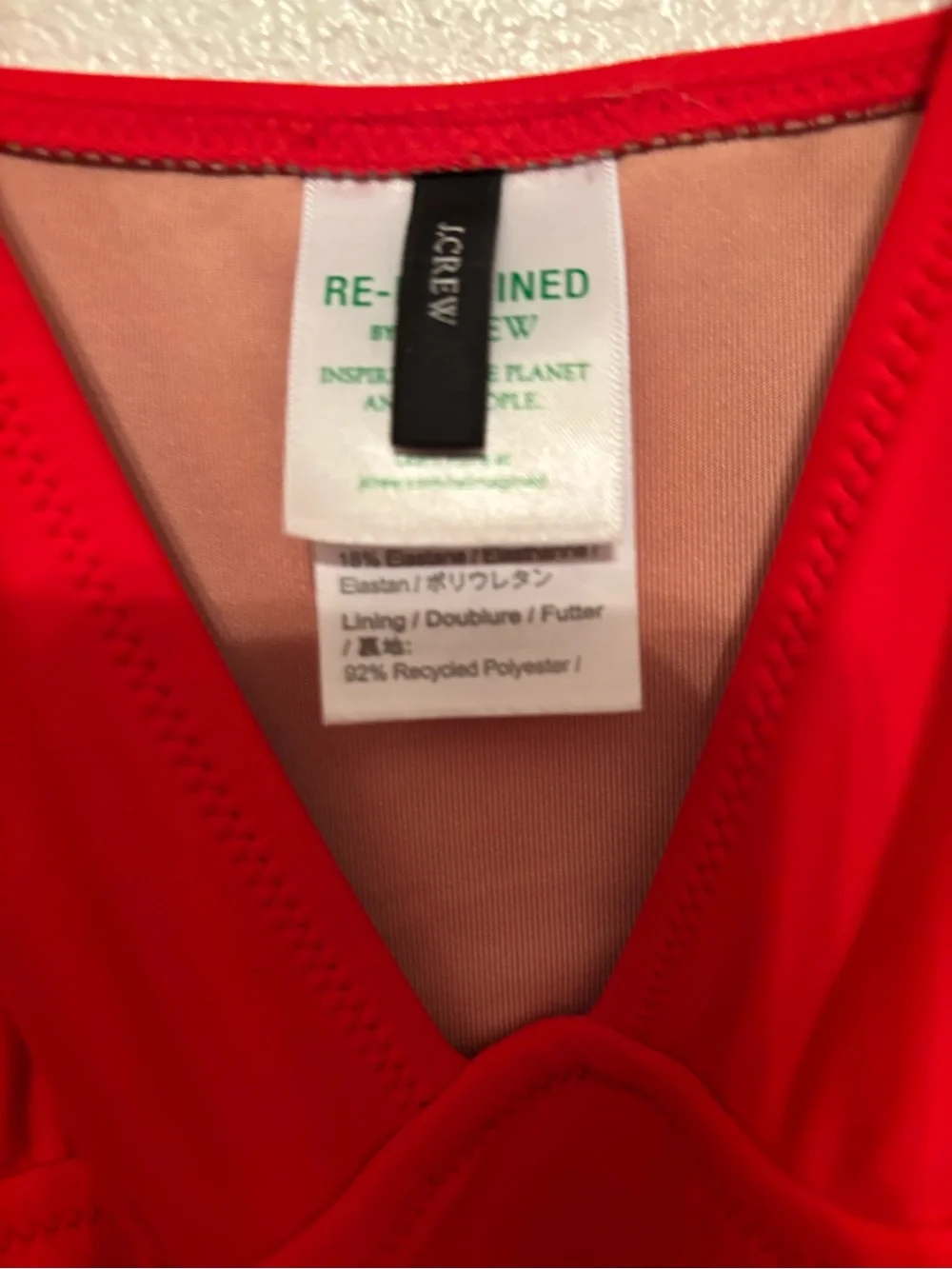 J. Crew Red V-Neck ruched One-Piece Swimsuit 12